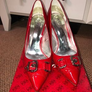 Guess Red Patent Leather Heels